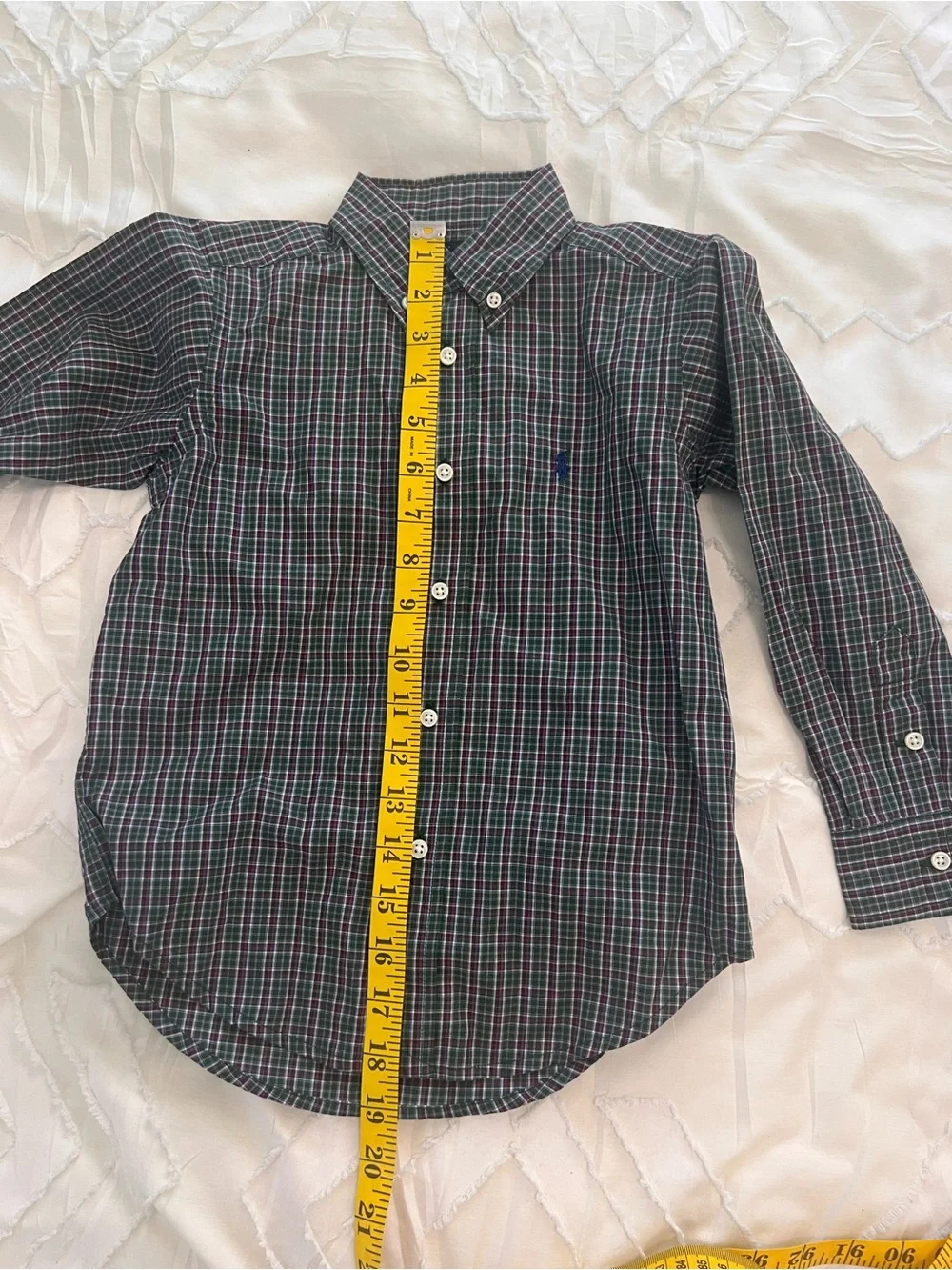 Ralph Lauren Green & white Plaid Button-Down Shirt 4/4T